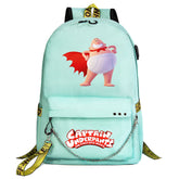Captain Underpants USB Charging Backpack Shoolbag Notebook Bag Gifts for Kids Students